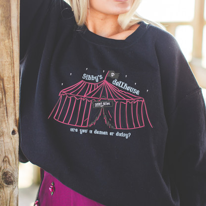 Sibbys Dollhouse Demon Daisy Embroidered Sweatshirt Fairytaleavenue