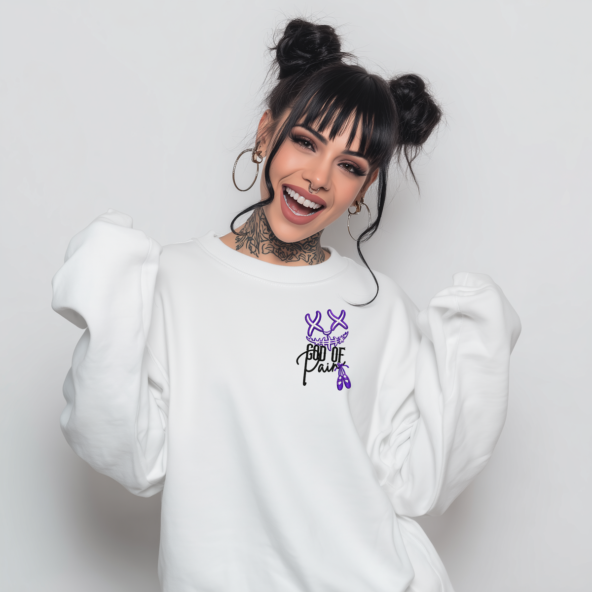 God Of Pain Licensed Embroidered Sweatshirt Fairytaleavenue