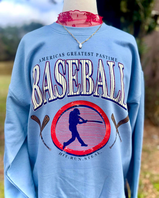 Baseball Greatest Pastime Graphic Sweatshirt Fairytaleavenue
