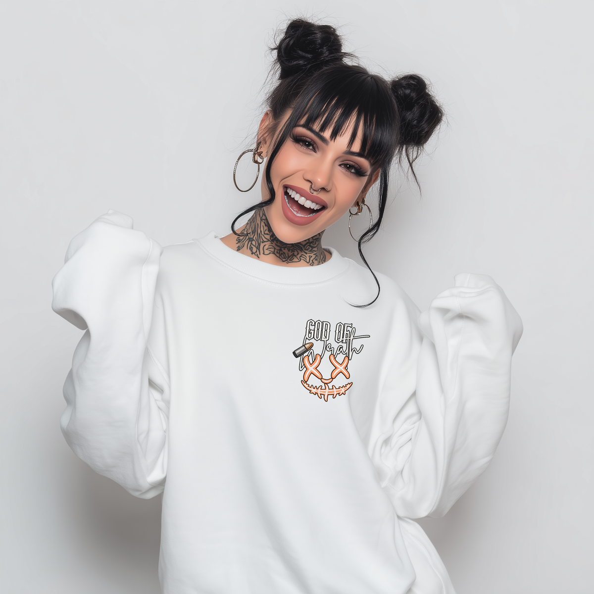 God Of Wrath Licensed Embroidered Sweatshirt Fairytaleavenue