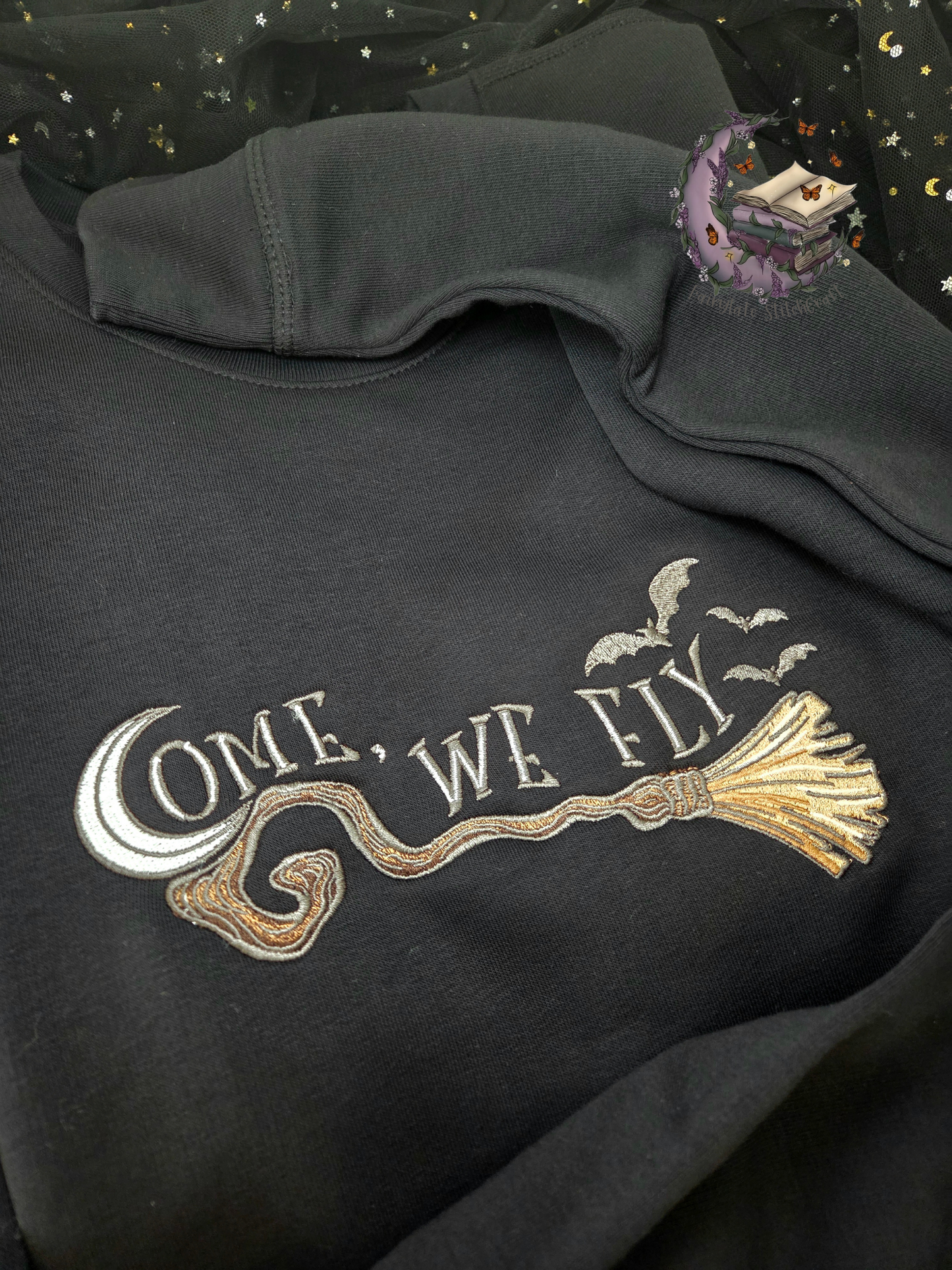 Witch We Fly Embroidered Sweatshirt Fairytaleavenue