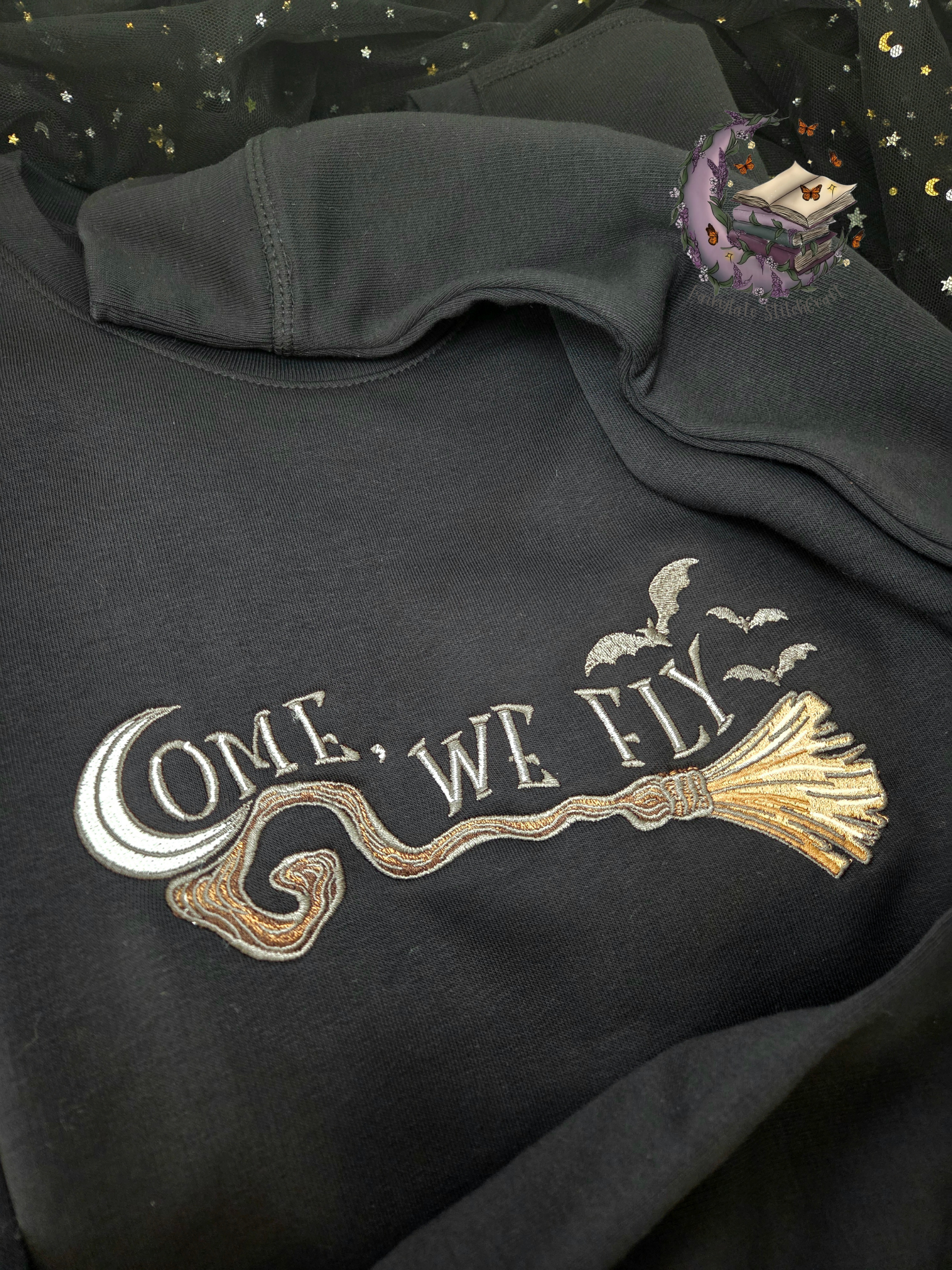 Witch We Fly Embroidered Sweatshirt Fairytaleavenue