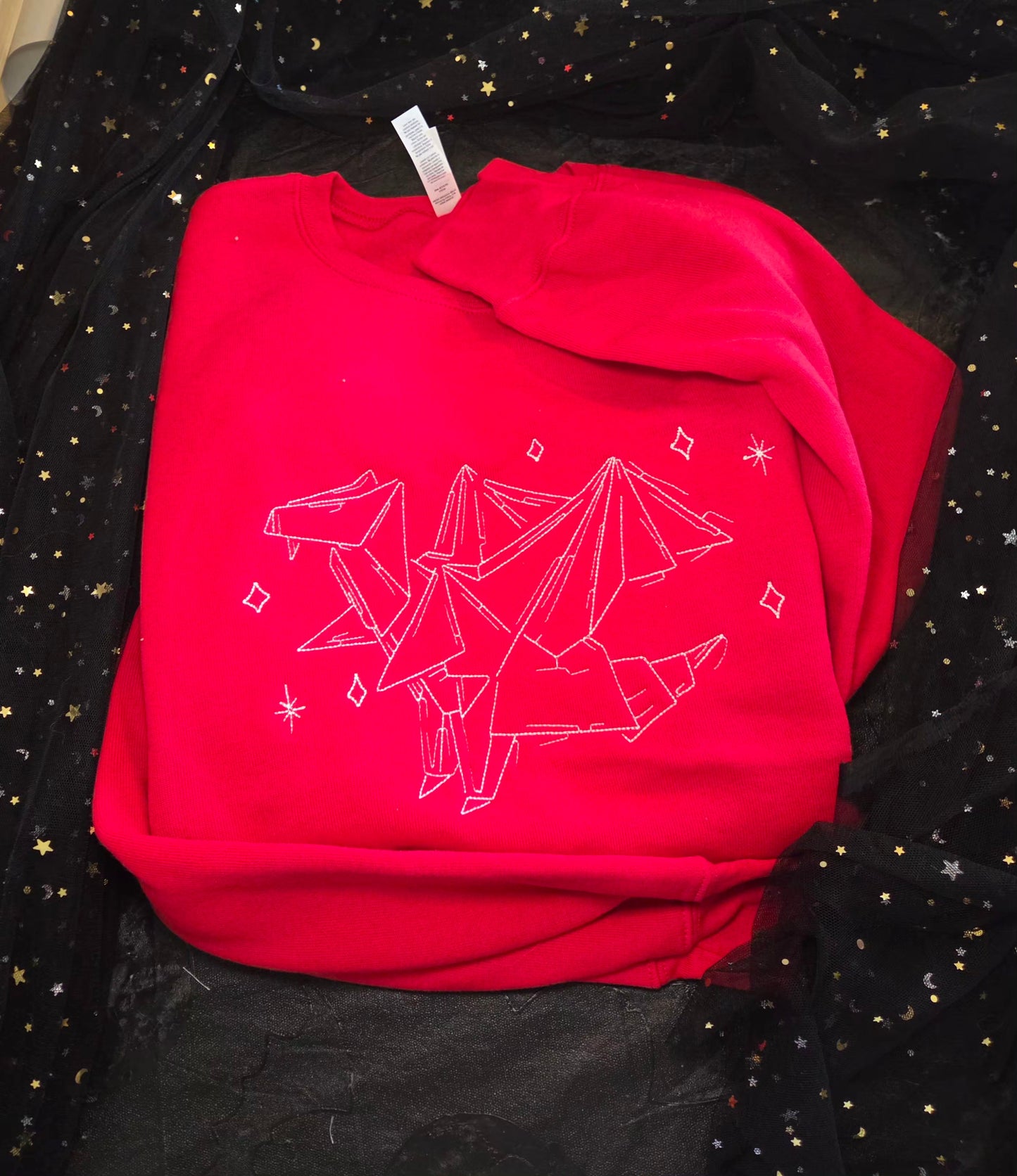 Origami Dragon Embroidered Sweatshirt Fairytaleavenue
