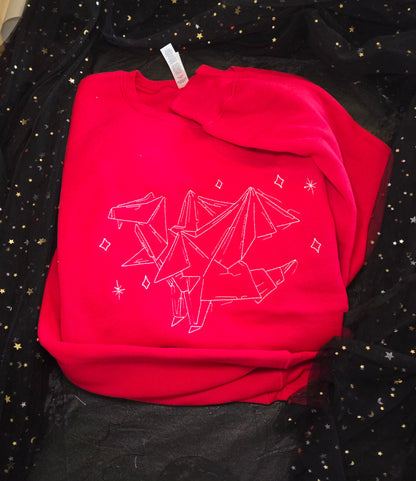 Origami Dragon Embroidered Sweatshirt Fairytaleavenue