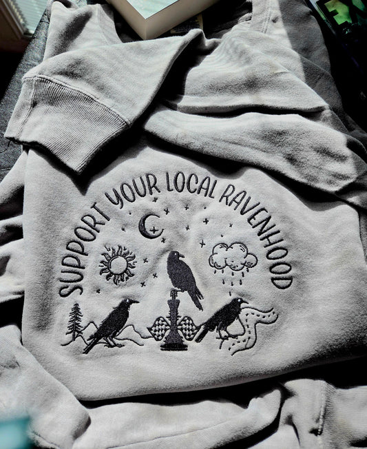 Local Ravenhood Embroidered Sweatshirt Fairytaleavenue