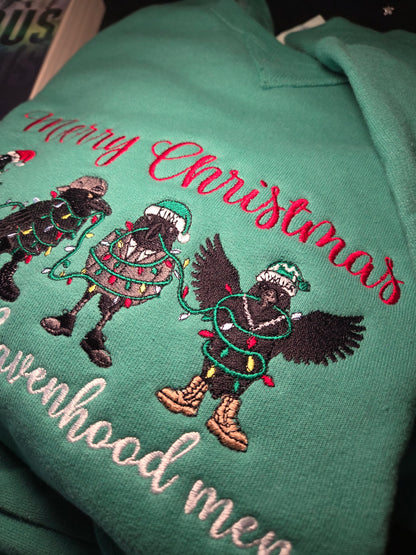 Christmas Ravens Embroidered Sweatshirt Fairytaleavenue