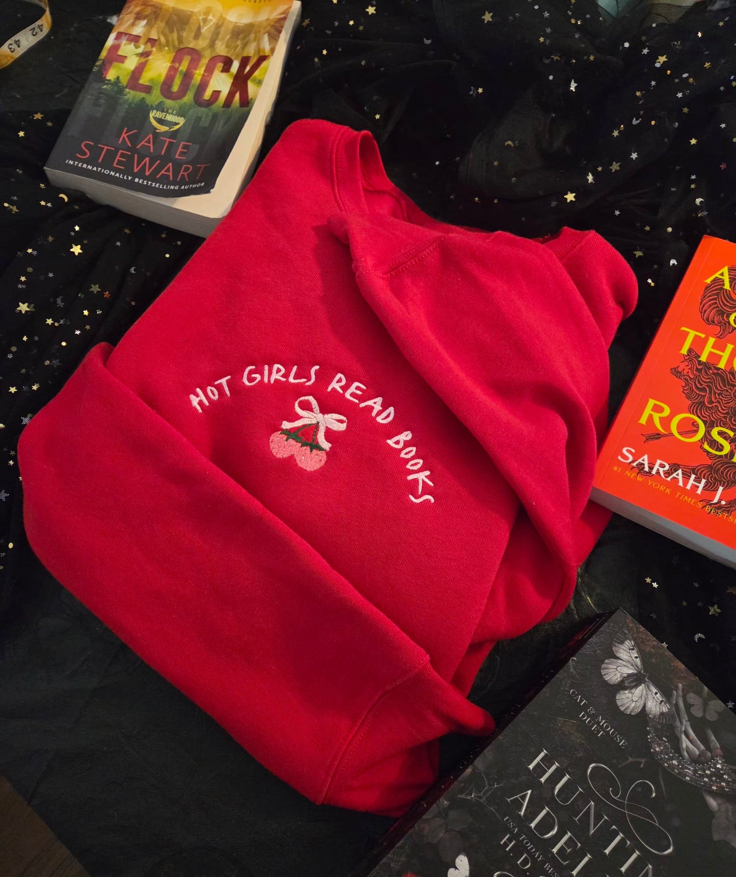 Hot Girls Read Books Sweatshirt or Hoodie EMBROIDERED Fairytaleavenue