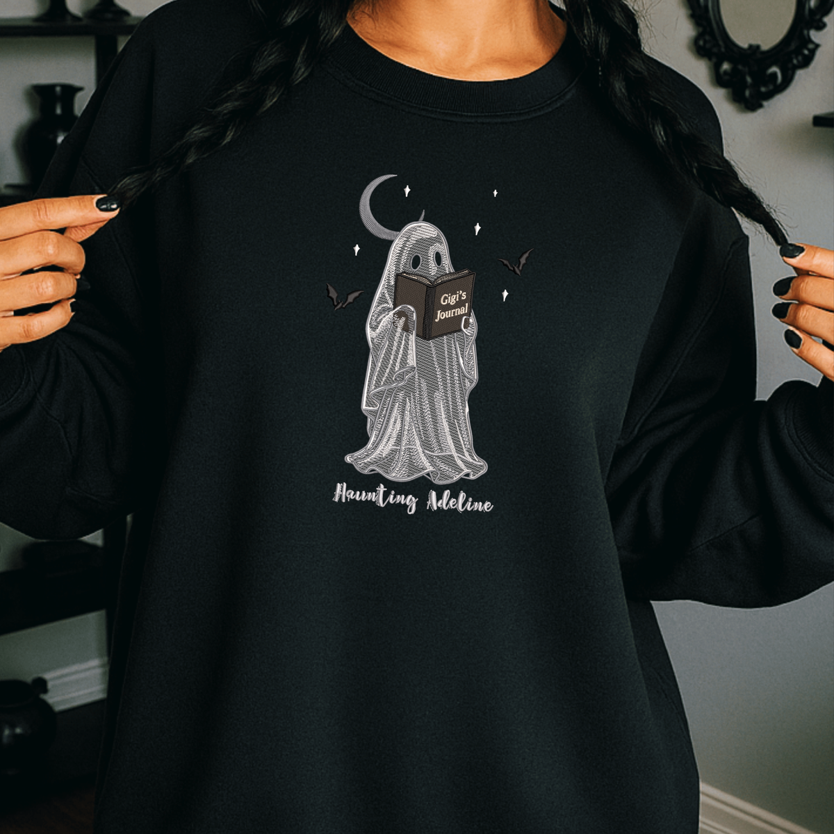Gigis Journal Haunting Adeline Embroidered Sweatshirt Fairytaleavenue