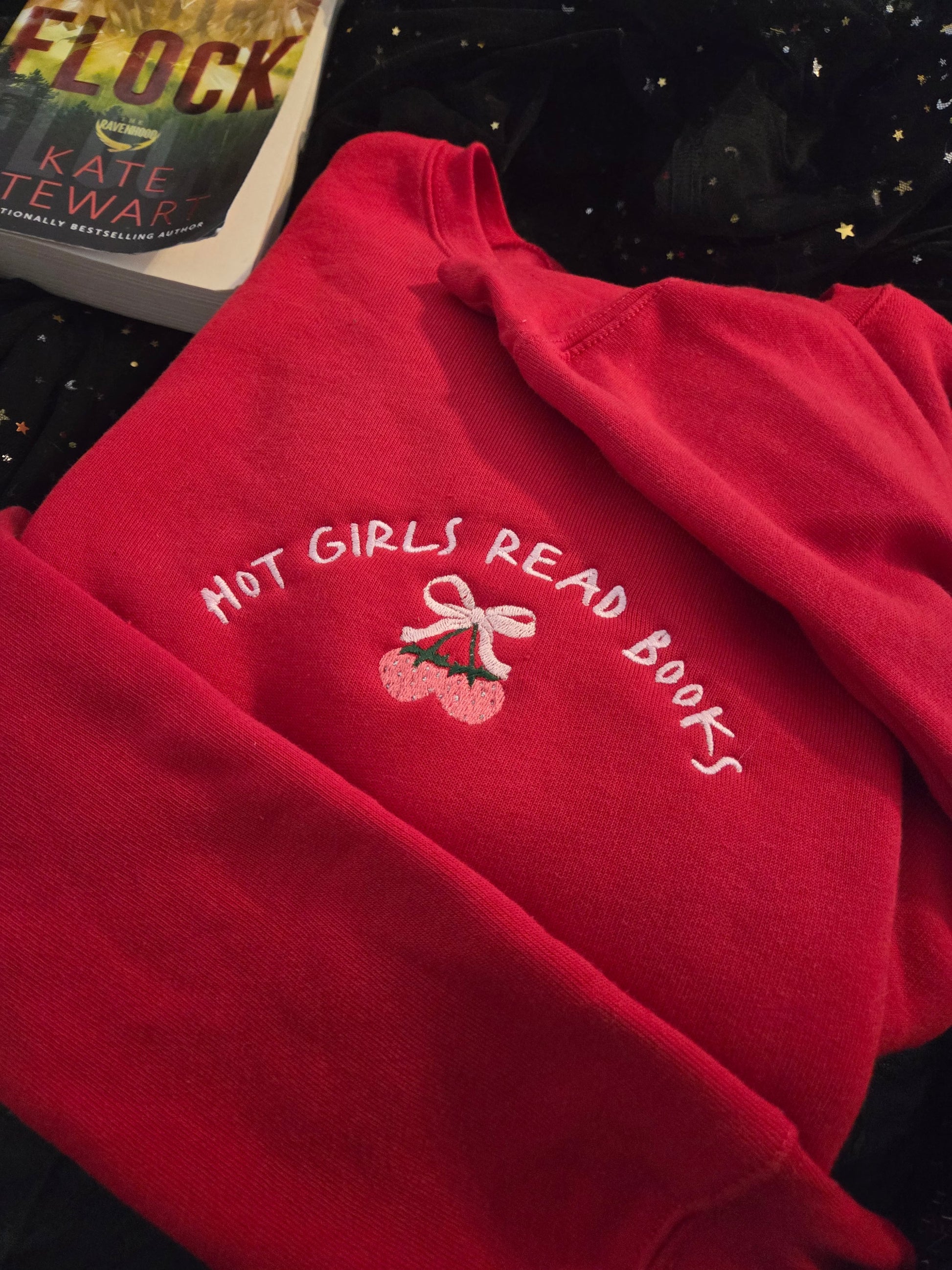 Hot Girls Read Books Sweatshirt or Hoodie EMBROIDERED Fairytaleavenue