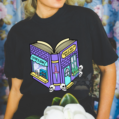 Coffee and Crime Bookshop Tee or Tank Fairytaleavenue
