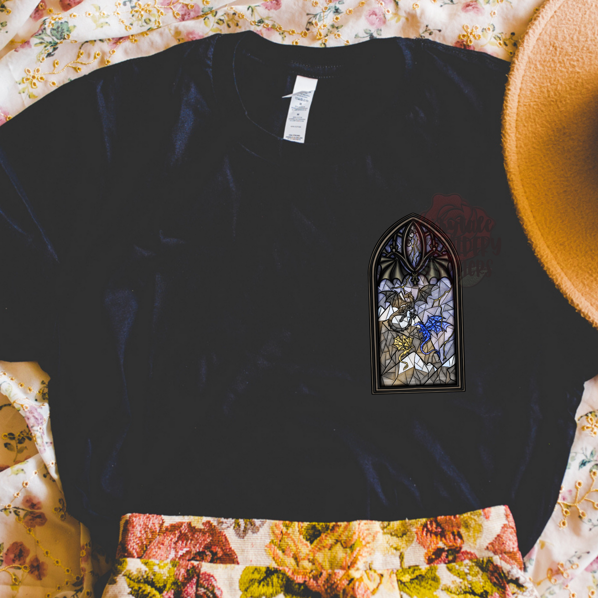 Dragon Stained Glass Bookish Tee or Sweatshirt Fairytaleavenue