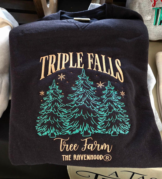 Triple Falls Tree Farm Embroidered Sweatshirt RAVENHOOD Fairytaleavenue
