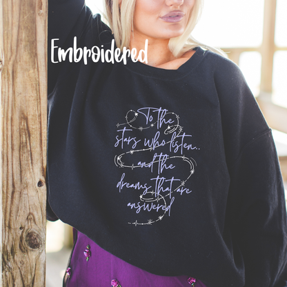 Stars Embroidered Sweatshirt Fairytaleavenue