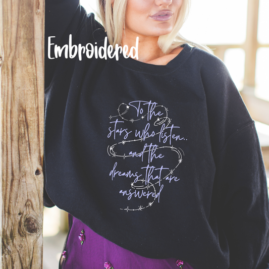 Stars Embroidered Sweatshirt Fairytaleavenue