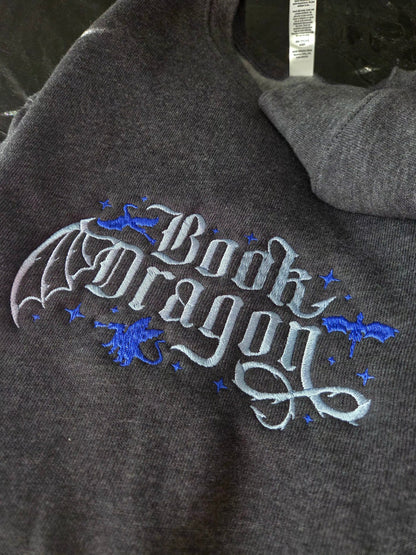 Book Dragon Sweatshirt In Grey Fairytaleavenue