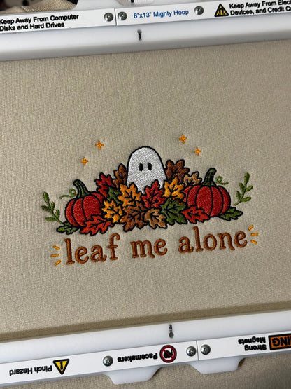 Leaf Me Alone Fall Embroidered Sweatshirt Fairytaleavenue