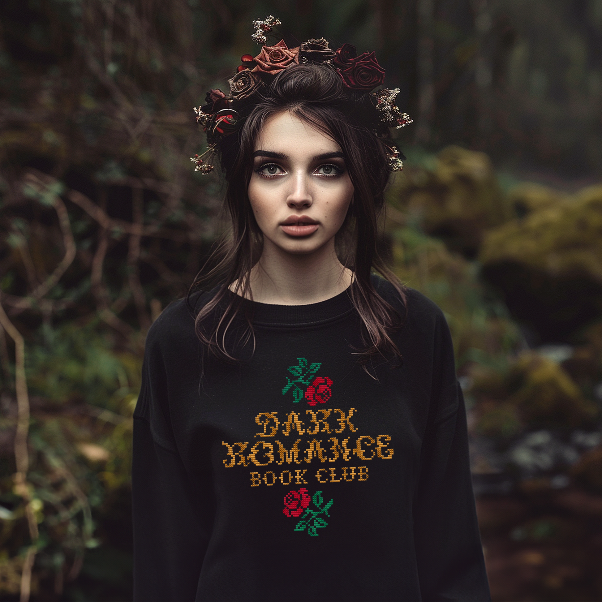 Dark Romance Readers Embroidered Sweatshirt Fairytaleavenue