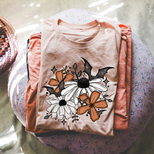 Floral bat Fall Halloween Tee or Sweatshirt Fairytaleavenue