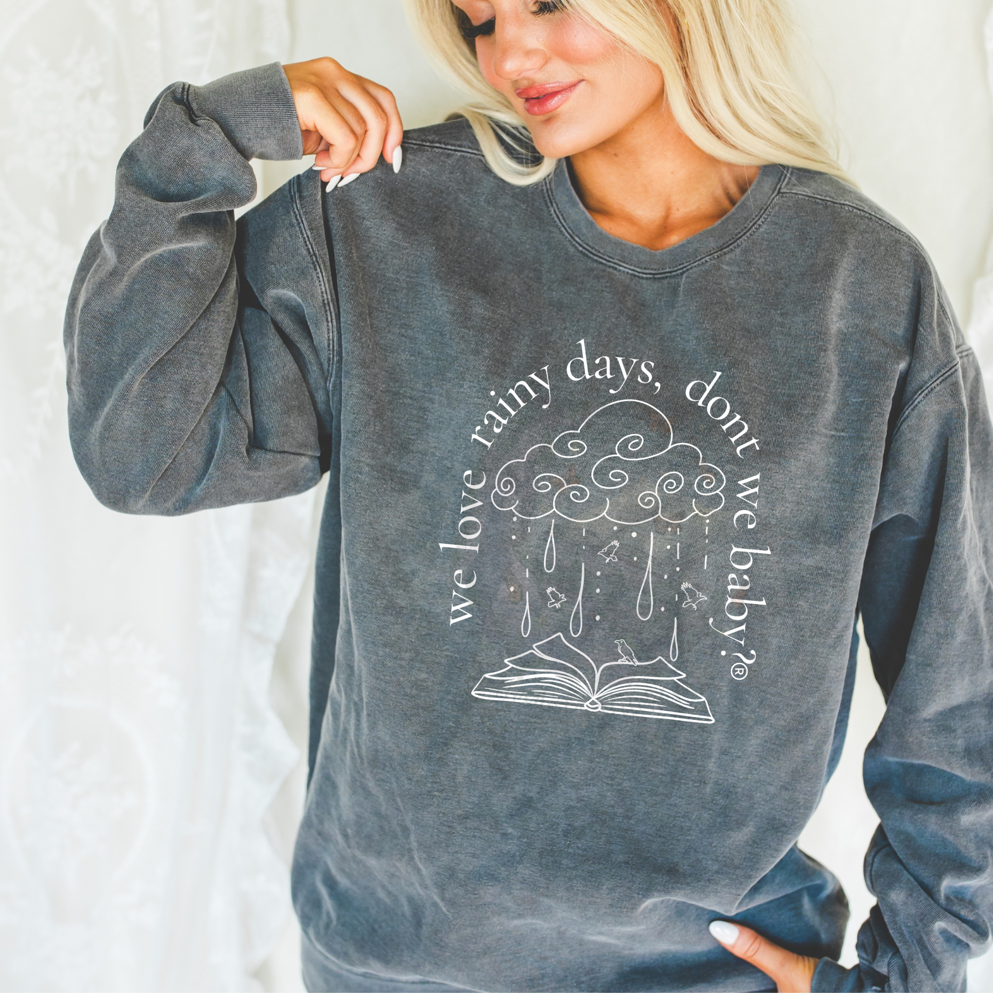 Rainy Days Arch Embroidered Sweatshirt Fairytaleavenue